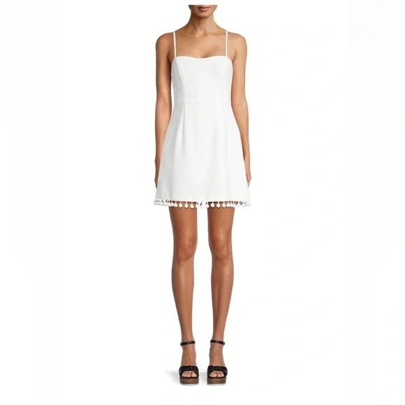 🤍GRADUATION DRESS🤍 French Connection Pom Pom Whisper Dress - Picture 1 of 5